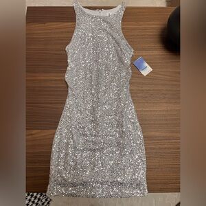 Nordstrom Sparkling Silver Sequin Dress